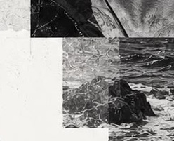 A solitary figure overlooking a rugged coast