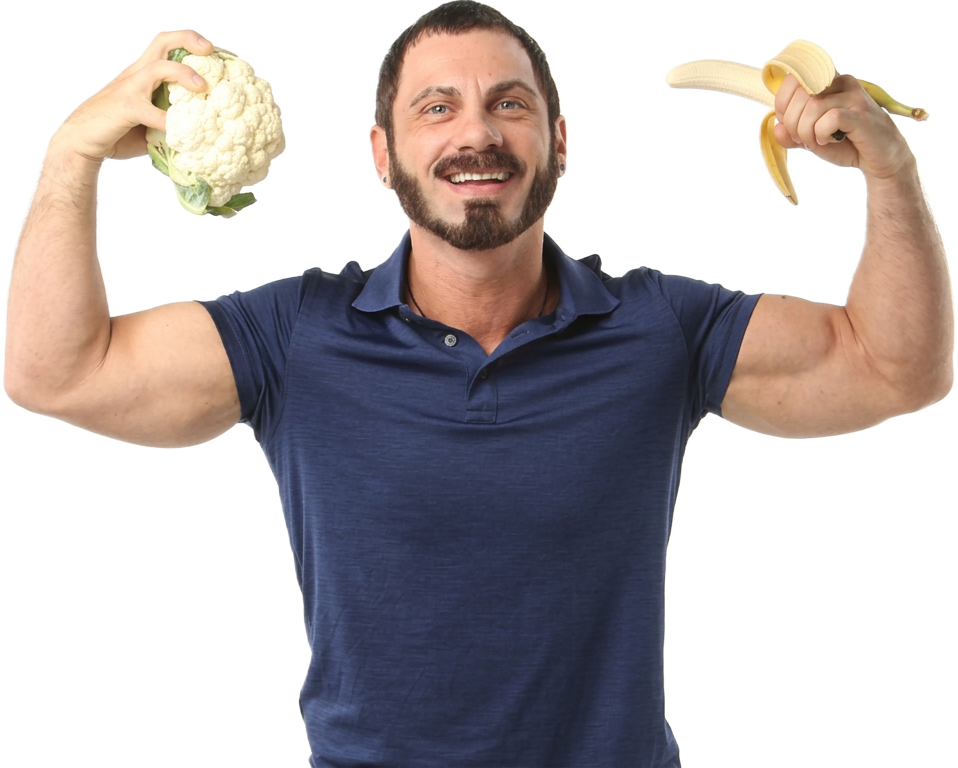 Daniel Healy holding fresh produce